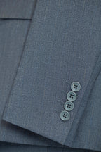 Traje de Tres Piezas en Lana Gris con Rayas Sútil para Novios y Negocios