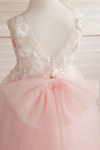 Dream Princess Sleeveless Detachable Train Flower Girl Dress
