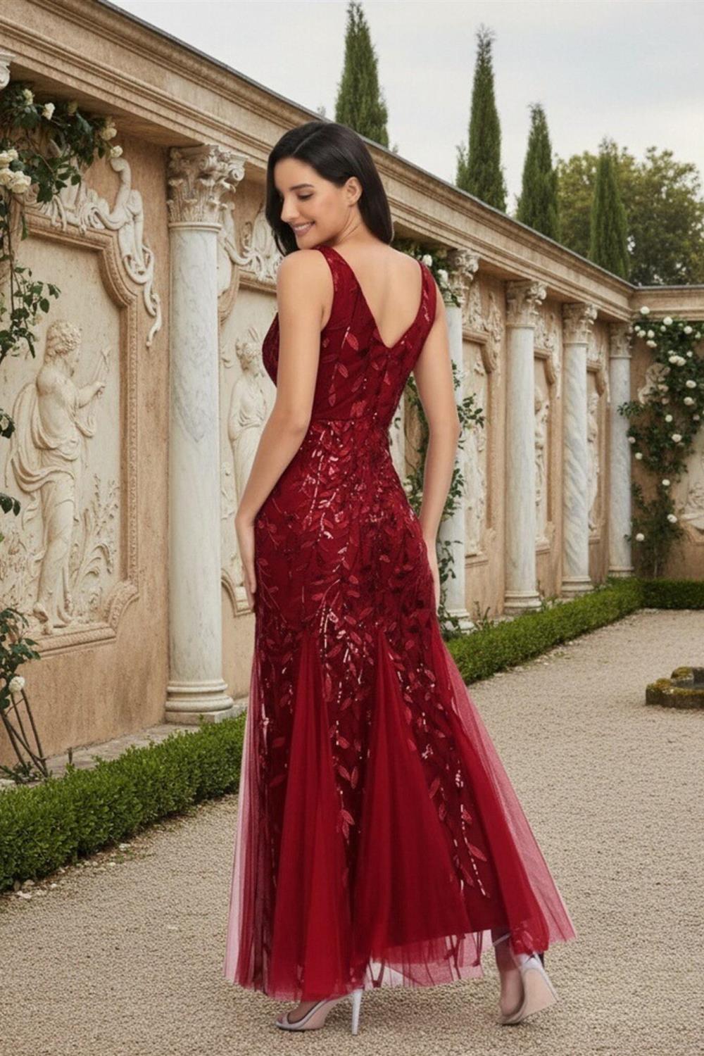 A-Line Chiffon Pleated Long Mother of the Bride & Groom Dresses with 3/4 Flutter Sleeves & Sequin Waist (SHI22500702)