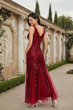A-Line Chiffon Pleated Long Mother of the Bride & Groom Dresses with 3/4 Flutter Sleeves & Sequin Waist (SHI22500702)