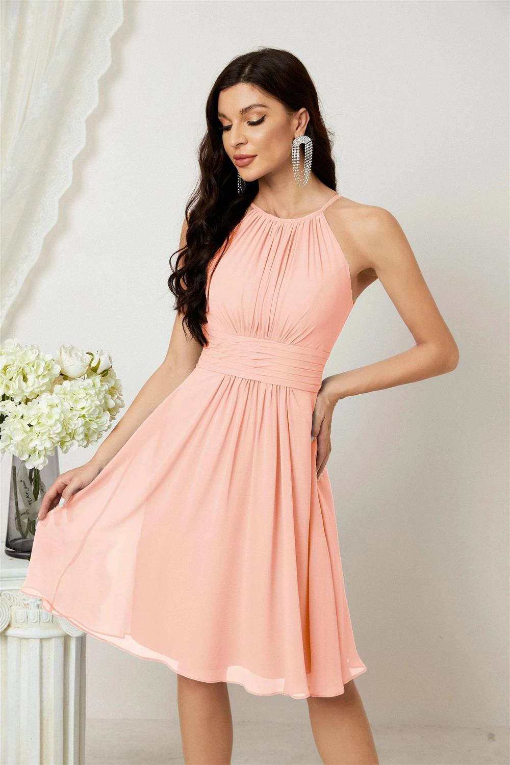 Halter Homecoming Dresses Formal Evening Party Cocktail Dress 28011 Clearance sale (ZD16954)