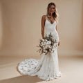 Boho Mermaid V-Neck Wedding Dress - view 1
