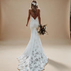 Boho Mermaid V-Neck Wedding Dress - view 2