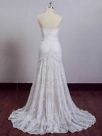 Ivory Lace Beach Wedding Dresses Sweetheart Neck Wedding Dresses WD335 by pgmdress