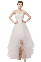 Ivory Sweetheart A-line Hi-lo Spaghetti Tulle Wedding Dresses with Ruffles by misshow.com
