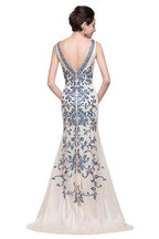 Ivory V-Neck Floor-length Appliques Mermaid Formal Dresses by misshow.com