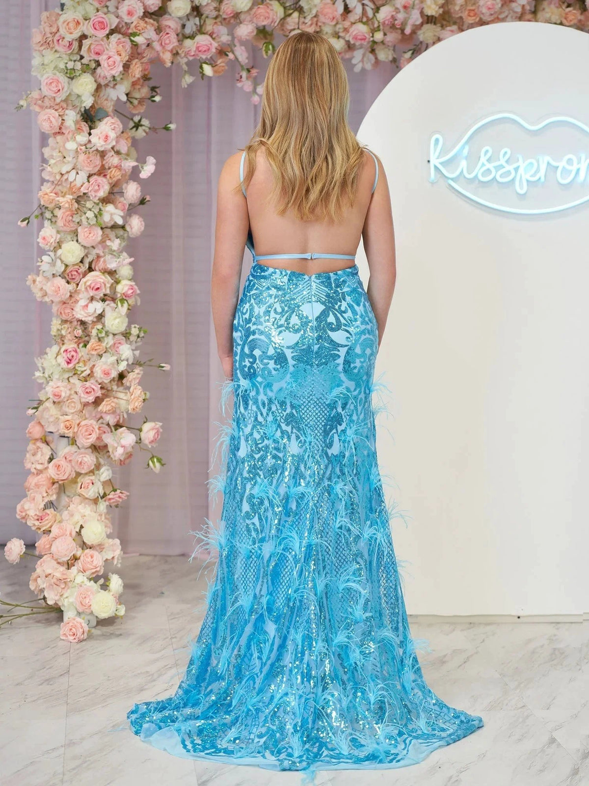 Sonia | Jade Sequin Lace V Neck Mermaid Prom Dresses with Slit by KissProm