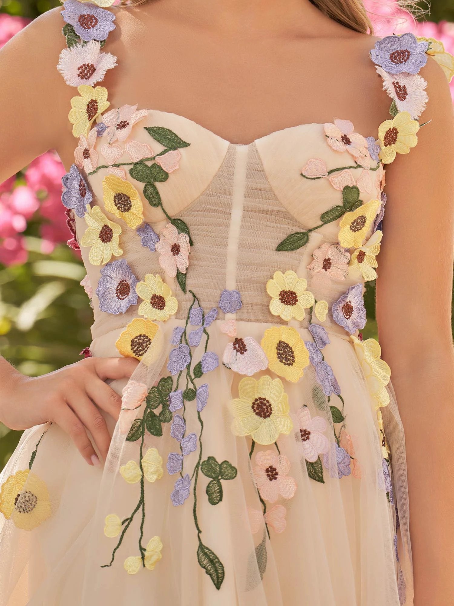 3D Flower Tulle Short Length Prom Dresses by KissProm