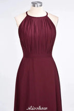 Jewel Sleeveless Floor-Length Bridesmaid Dress Ruffles Spaghetti aline Maid of Honor Dress by misshow.com