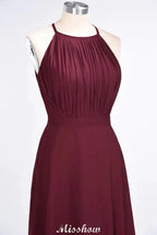 Jewel Sleeveless Floor-Length Bridesmaid Dress Ruffles Spaghetti aline Maid of Honor Dress by misshow.com