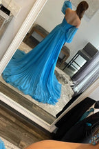 Ana | Hunter Green Rhinestones Strapless A-Line Prom Dress with Sleeves by KissProm