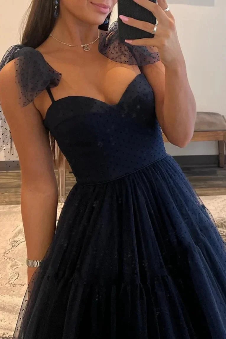 Skyler |A-line Sweetheart Dot Tulle Prom Dress by KissProm