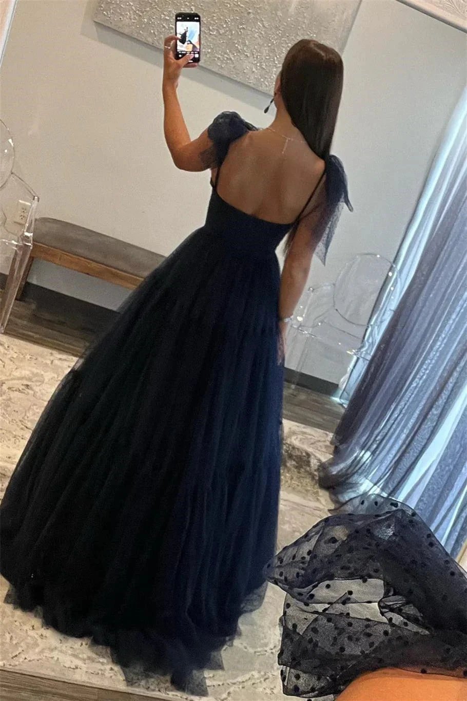 Skyler |A-line Sweetheart Dot Tulle Prom Dress by KissProm