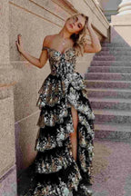 Kaira | Gold Off the Shoulder Sequin Long Prom Dress with Slit by KissProm