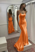 Kimia | Cute Mermaid Scoop Neck Pink Satin Long Prom Dress by KissProm