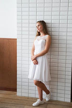 Sexy white homecoming dress with lace S53