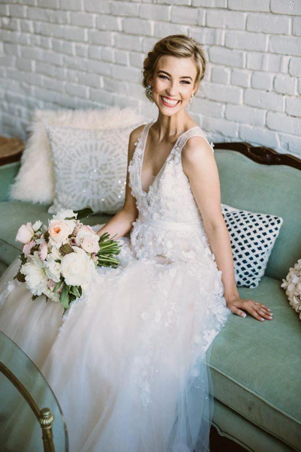 Lace Applique Ivory Wedding Dresses V Neck Beach Wedding Dress WD292 by pgmdress