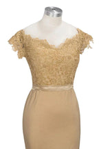Lace Appliques Mermaid Off-shoulder Sweetheart Sheer Prom Dresses by misshow.com