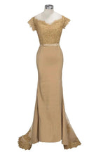 Lace Appliques Mermaid Off-shoulder Sweetheart Sheer Prom Dresses by misshow.com