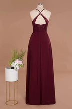 Lace Spaghetti Straps Prom Dresses | A-Line Sleeveless Side Split Evening Dresses by misshow.com