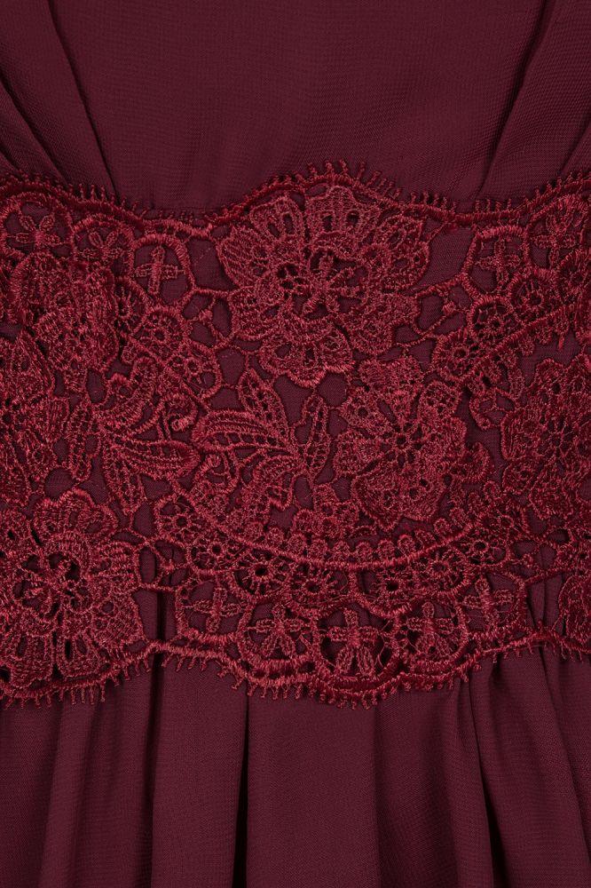 Abito corto da damigella senza maniche con scollo a V in pizzo, linea a trapezio in chiffon, abito per festa di fine anno