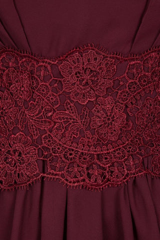 Minivestido de dama de honor de encaje con escote en V y sin mangas, corte A, de gasa, para regreso a casa