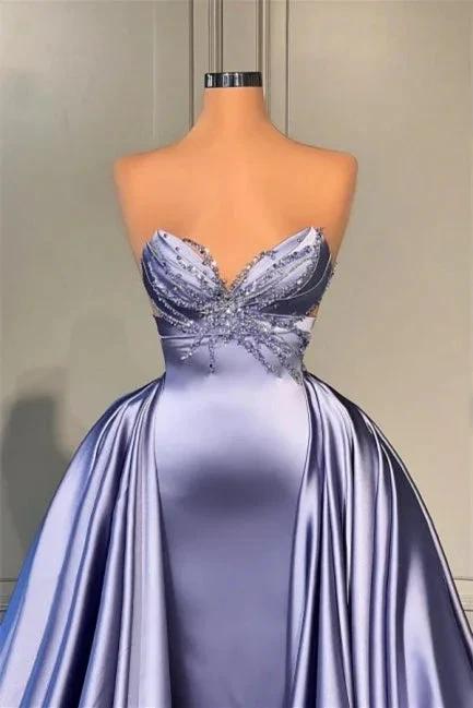Lavender Long Glitter A-line Sleeveless Prom Dress With Beads by misshow.com