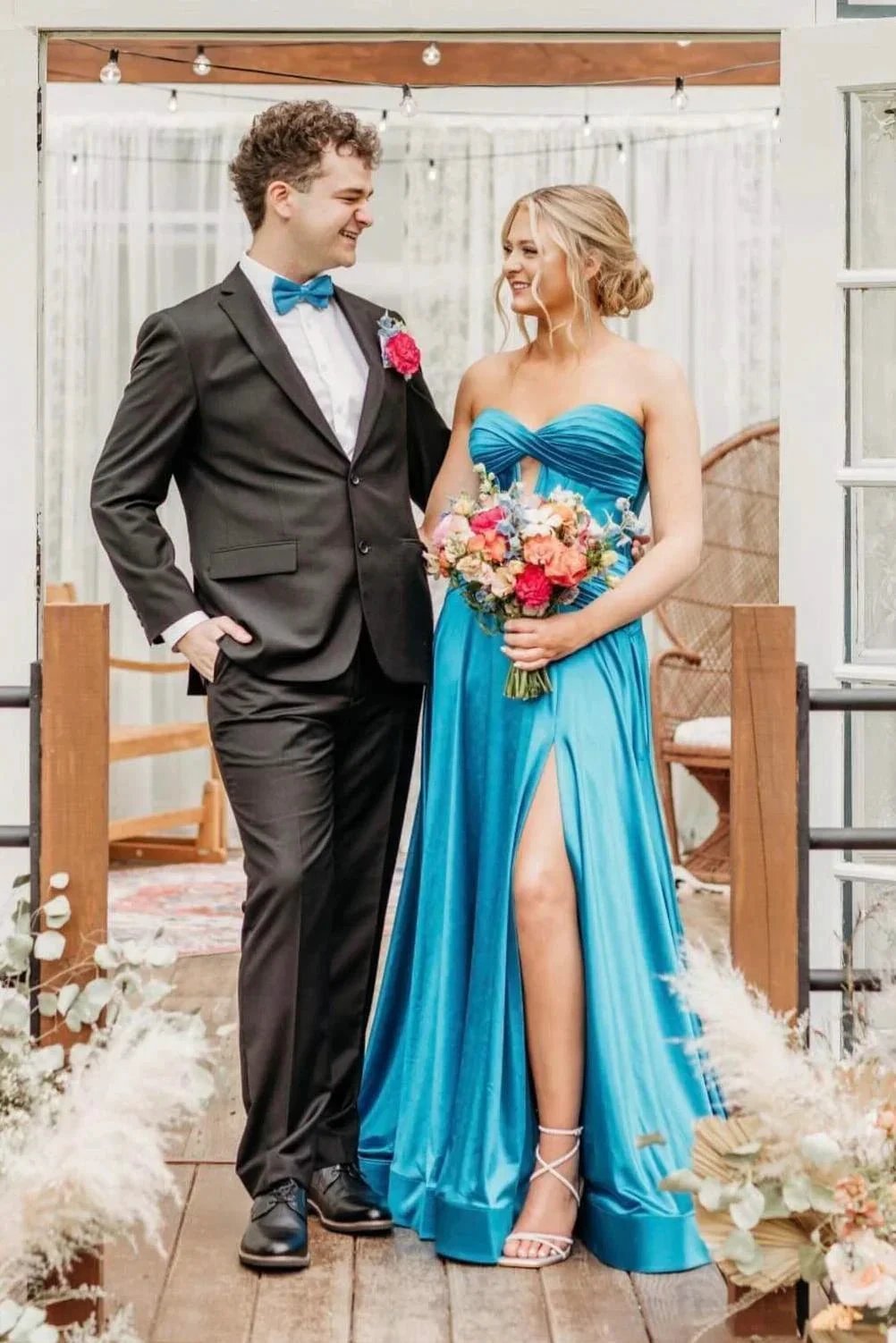 Leif | A Line Sweetheart Royal Blue Keyhole Long Prom Dress by KissProm