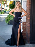 Lemus | Sweetheart Black Mermaid Prom Dress with Bow by KissProm