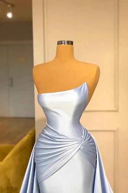 Light Blue A-line Sleeveless Evening Dresses Long Simple Prom Dresses by misshow.com