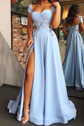 Light Blue Evening Dresses Floor-length Prom Dresses by misshow.com