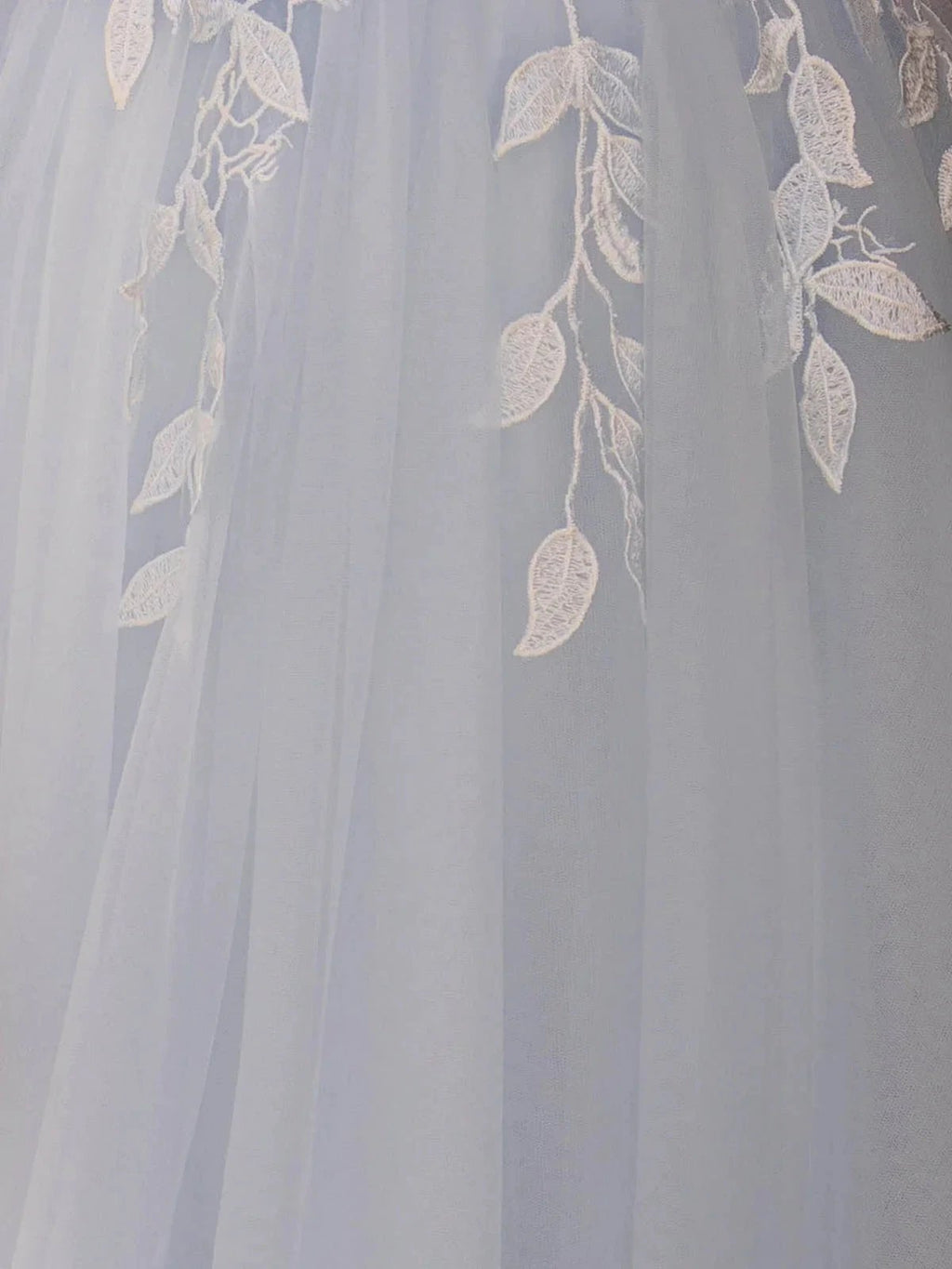 Cynthia | Light Blue V Neck Lace-Up Appliques Tulle Long Prom Dress by KissProm