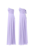 Lilac Chiffon Bridesmaid Dress Floor Length Prom Evening Gown BD005 by pgmdress