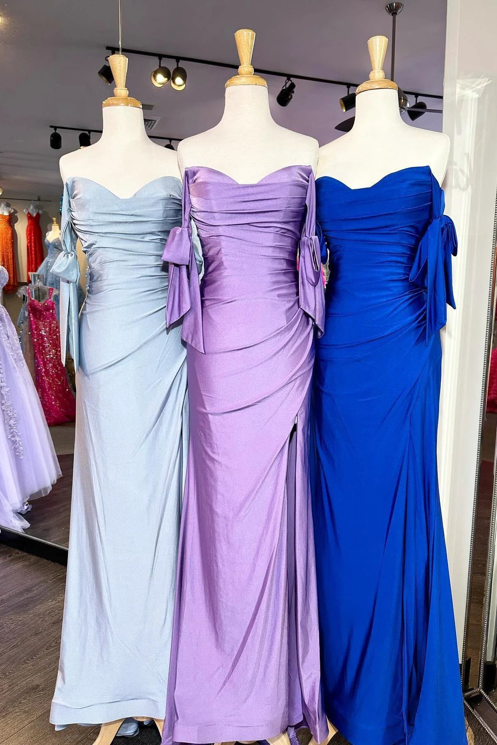 Lincoln | Off the Shoulder Lemon Green Ruched Mermaid Long Formal Dress by KissProm