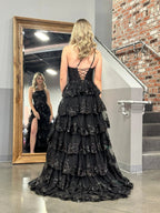 Livia |Sheath One Shoulder Tiered Lace Long Prom Dress by KissProm