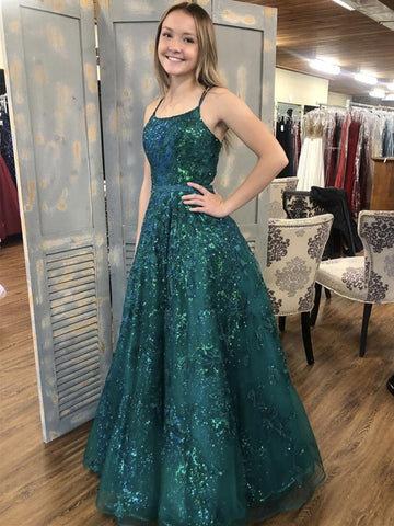 Vestidos de noche largos de graduación con escote cuadrado, tul y encaje