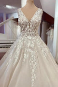 Long A-Line Sweetheart Appliques Lace Backless Wedding Dress by BIZTUNNEL