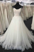 Long A-line Sweetheart Lace Tulle Wedding Dress by BIZTUNNEL
