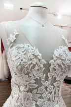Long A-line Sweetheart Tulle Open Back Wedding Dress by BIZTUNNEL