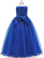 Long A-Line Tulle Jewel Neck Pageant Flower Girl Dresses With Bow - photo 2