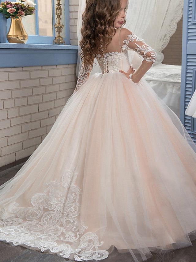Long Ball Gown Sweep Brush Train Wedding Birthday Pageant Flower Girl Dresses… - photo 3