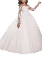 Long Ball Gown Sweep Brush Train Wedding Birthday Pageant Flower Girl Dresses… - photo 4