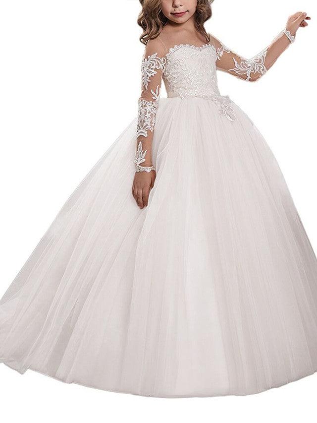 Long Ball Gown Sweep Brush Train Wedding Birthday Pageant Flower Girl Dresses… - photo 5