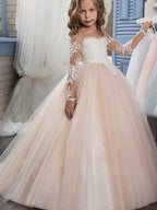 Long Ball Gown Sweep Brush Train Wedding Birthday Pageant Flower Girl Dresses… - photo 1