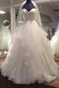 Long Ball Gown Tulle Sweetheart Wedding Dress by BIZTUNNEL