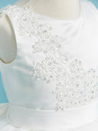 Long Flower Girl Dresses Ball Gown Crew Neck Lace Tulle Junior Bridesmaid Dress - photo 4