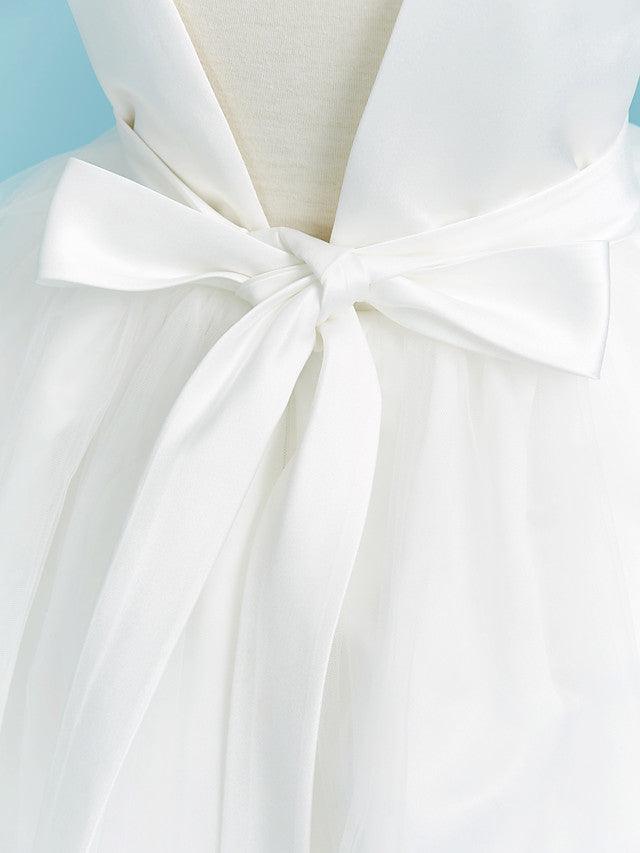 Long Flower Girl Dresses Ball Gown Crew Neck Lace Tulle Junior Bridesmaid Dress - photo 5
