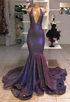 Long Mermaid Halter Sequins Formal Prom Dresses by BIZTUNNEL