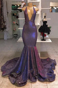 Long Mermaid Halter Sequins Formal Prom Dresses by BIZTUNNEL