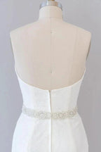 Long Mermaid Strapless Tulle Lace Wedding Dress by BIZTUNNEL